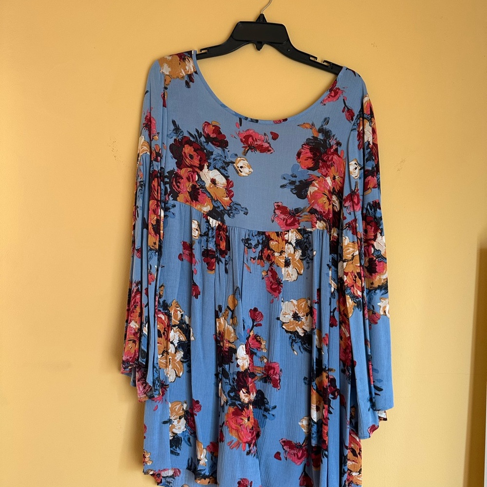 Floral Blue Mini Dress